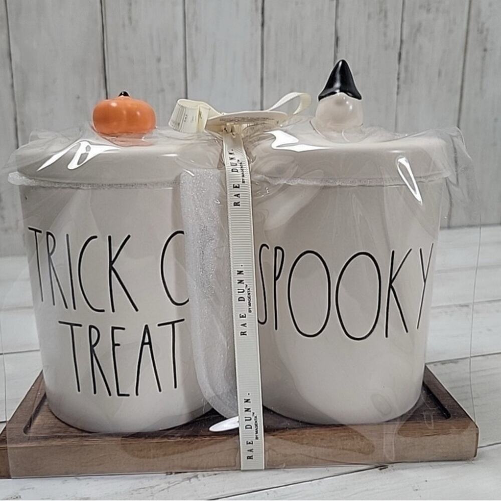 Rae Dunn Trick or Treat and Spooky Canisters